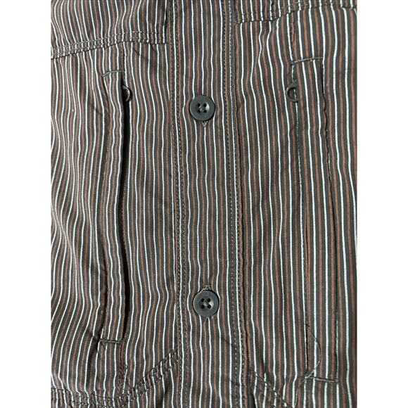 The North Face Button Down Long Sleeve Fishing Shirt M Vented Red/brown Stripe - Picture 4 of 5